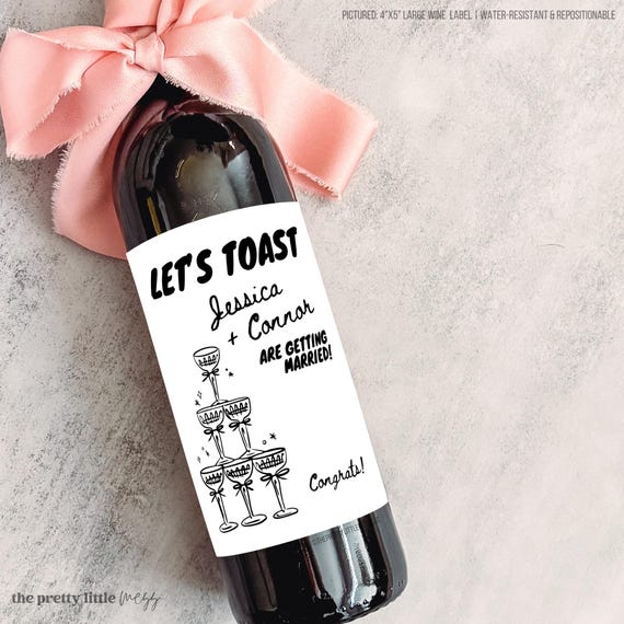 Personalized Engagement Wine Label, Newly Engaged Couple Gift, Wedding Planning, Engagement gift ideas, Engagement Party Gift, Gift for her
