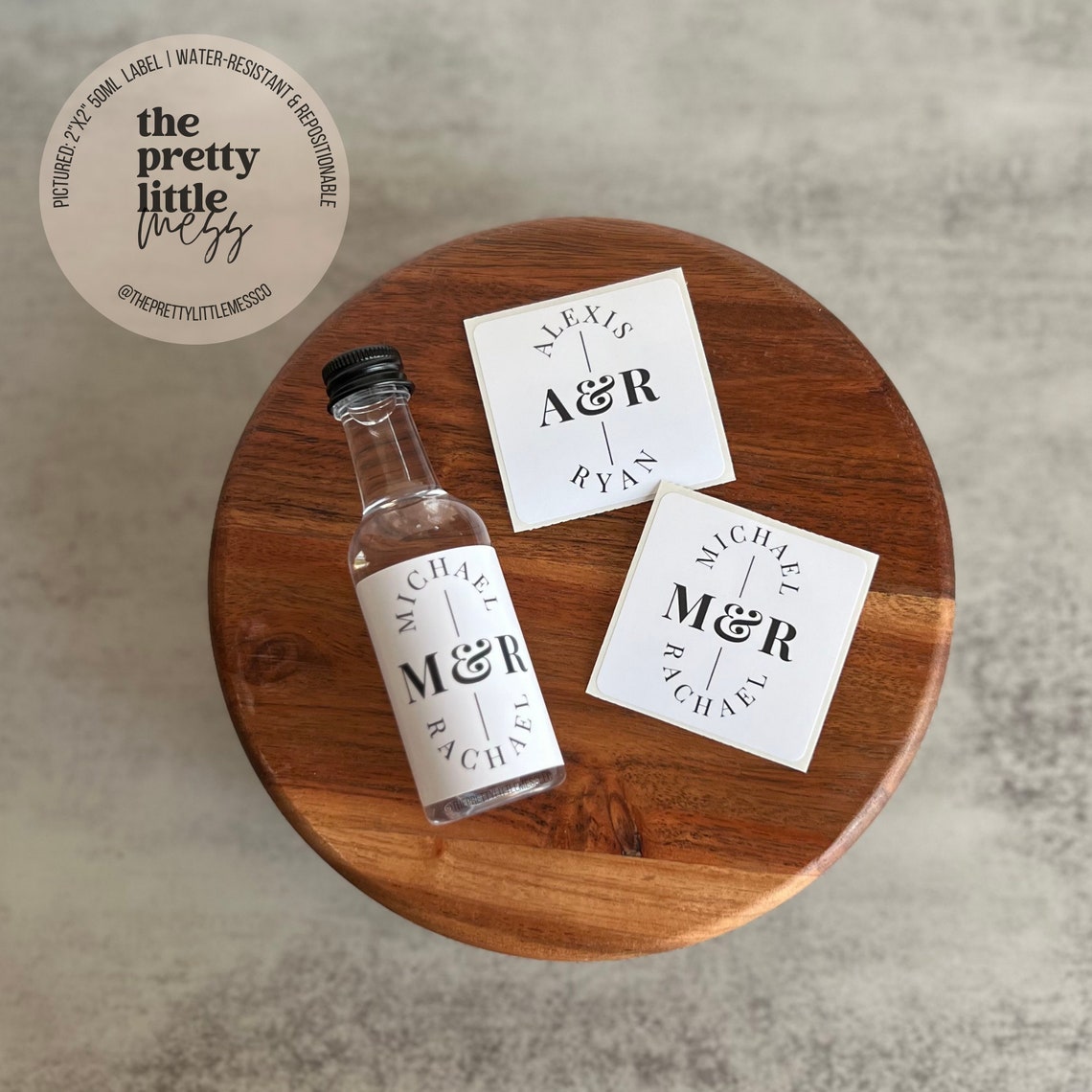 Booze Labels 50 Ml Custom Liquor Label, Wedding Favor Shooter Labels, Wedding Guest ...
