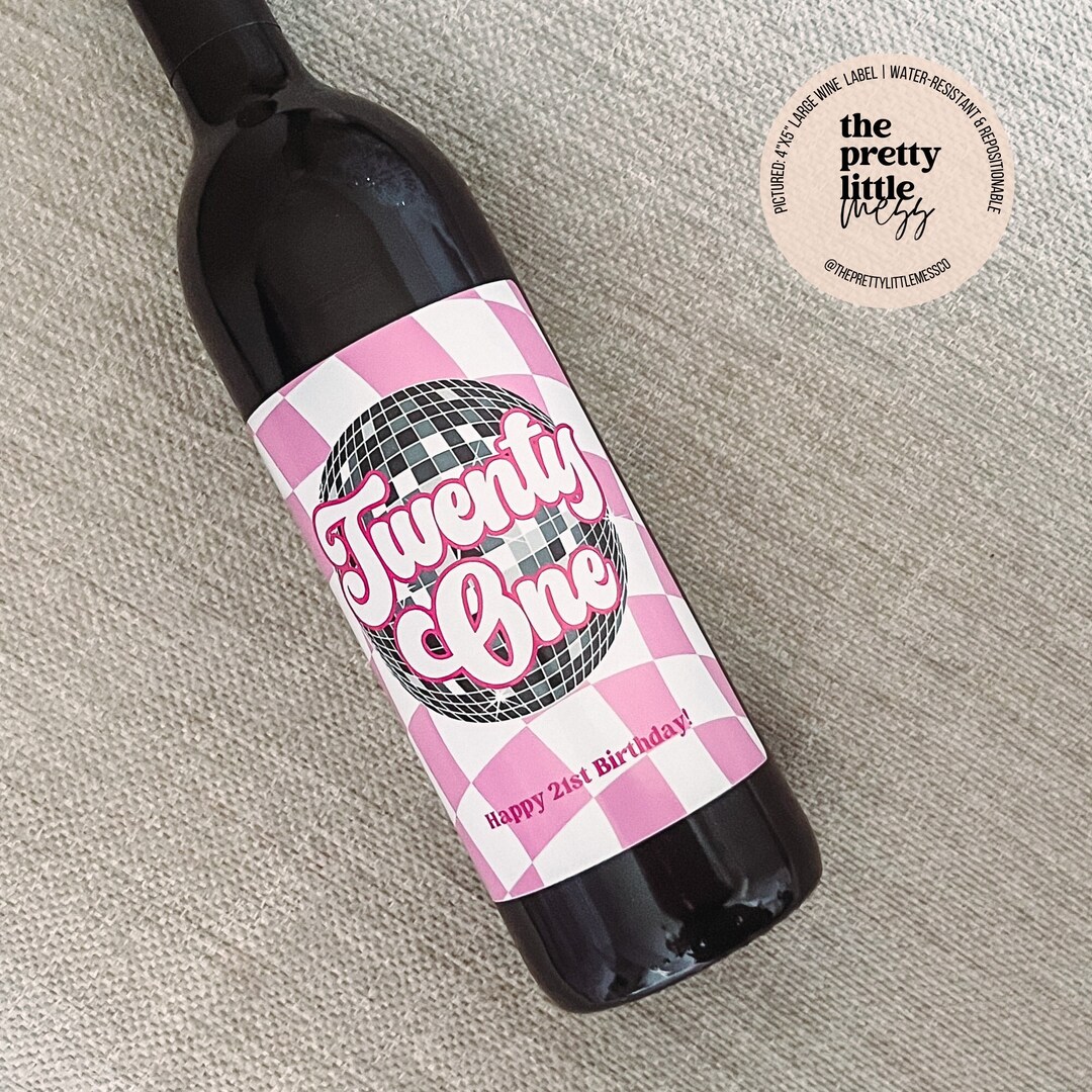 Custom 21st Birthday Wine Label, Birthday Gift for Her, Finally Legal ...