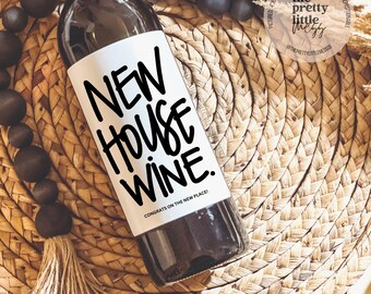 Housewarming Gift | New Place | Housewarming Wine Label | Gift for Her, Him | New Home Owner Gift | Realtor Gift to Clients