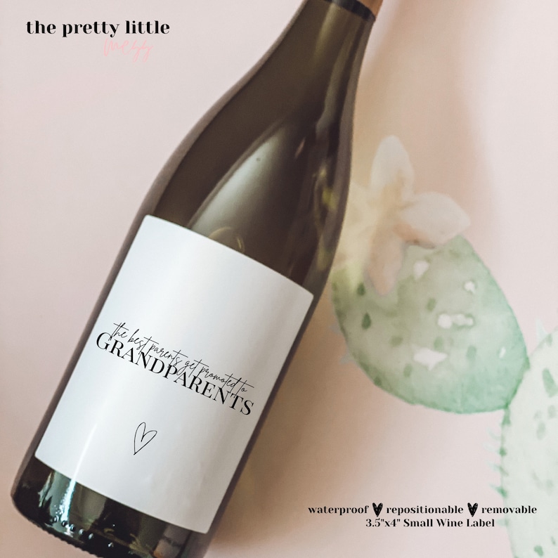 Baby Announcement Wine Labels | Unique Pregnancy Announcement Gift | Grandparents Gift | We're having a baby! | Aunt and Uncle Gift image 5