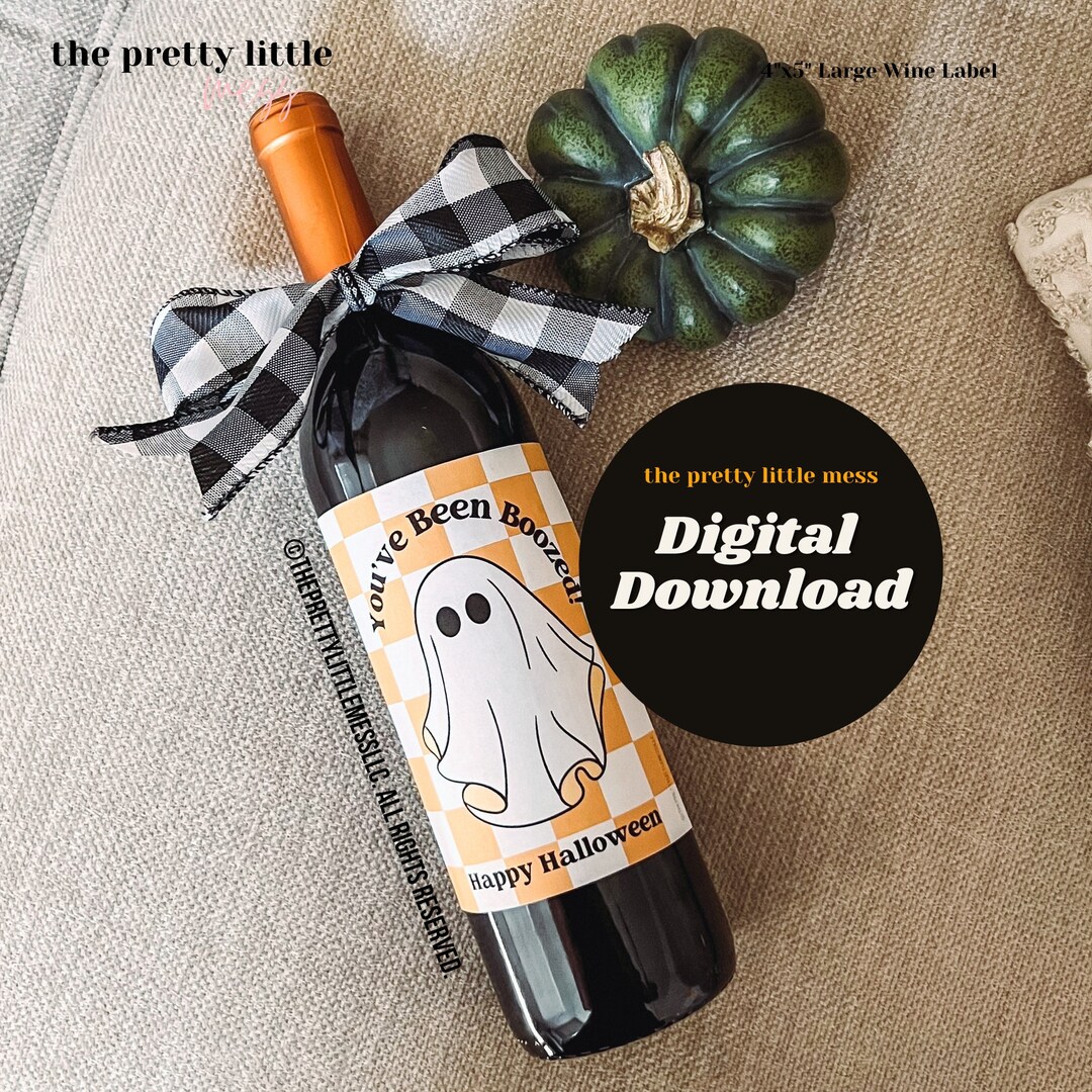 Halloween Wine Label, You've Been Boozed, Digital Download Halloween ...