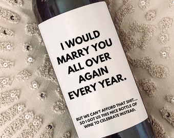 Anniversary Wine Label, Funny Anniversary Gift, Gift for him, Gift for her, Quarantine Anniversary, Funny Wine Label, 1st Anniversary