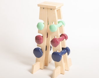 Meanswood Stone | Dumbbell rack | Home gym weight rack | Dumbbell weight rack | Made of wood