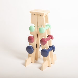 Meanswood Stone | Dumbbell rack | Home gym weight rack | Dumbbell weight rack | Made of wood