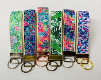 neoprene keychain sunflower keychain cactus keychain lilly pulitzer inspired wristlet serape keychain neoprene Wristlet Keychain