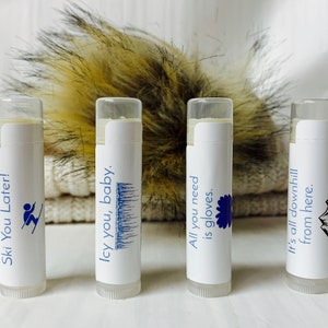 Vacation Favor, Ski Trip, Winter Gift, Hostess Gift, Custom Lip Balm, Personalized Lip Balm, Organic Lip Balm