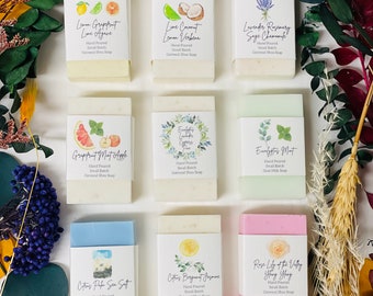 Set of Nine Mini Guest Soap Bars 2oz, Guest Soaps, Airbnb Guest Soaps, Shower Favor, Soap Favors, Hotel Soaps, Handmade Soap Bars