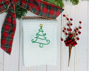 Christmas Tree Towel, Christmas Towel, Holiday Towel, Kitchen Towel, Tea Towel, Holiday Decor, Hostess Gift