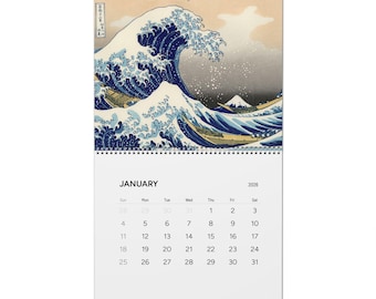 Hokusai Art Wall Calendar 2026 | Ukiyo-e Japanese Print Planner | The Great Wave Gift