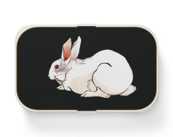 Kawaii Bento Lunch Box Set for Women, Kawaii bento box, Cute Bento Box for Adults, White bunny Japanese gifts