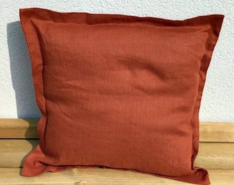 Rust pillow cover, rust cushion cover, rust red pillow cover, 20x20 linen pillow cover, outdoor pillows, outdoor cushions,cushion covers UK