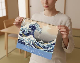 Hokusai Art Wall Calendar 2026 | Ukiyo-e Japanese Print Planner | The Great Wave Gift
