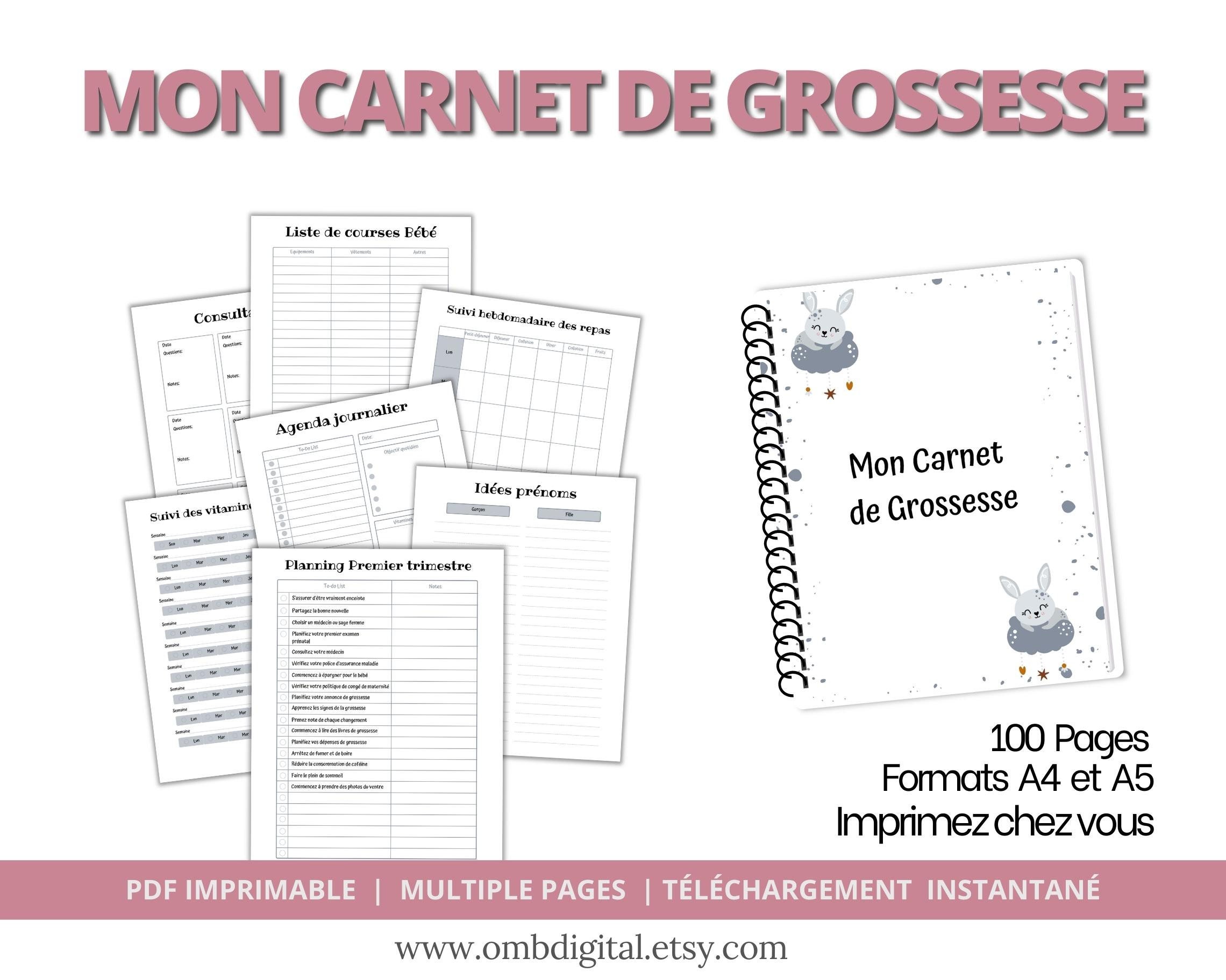 Page De Garde Classeur Grossesse www.etsy.com