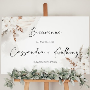 French Wedding welcome sign, Welcome Sign Wedding, Country wedding reception sign model to personalize, digital