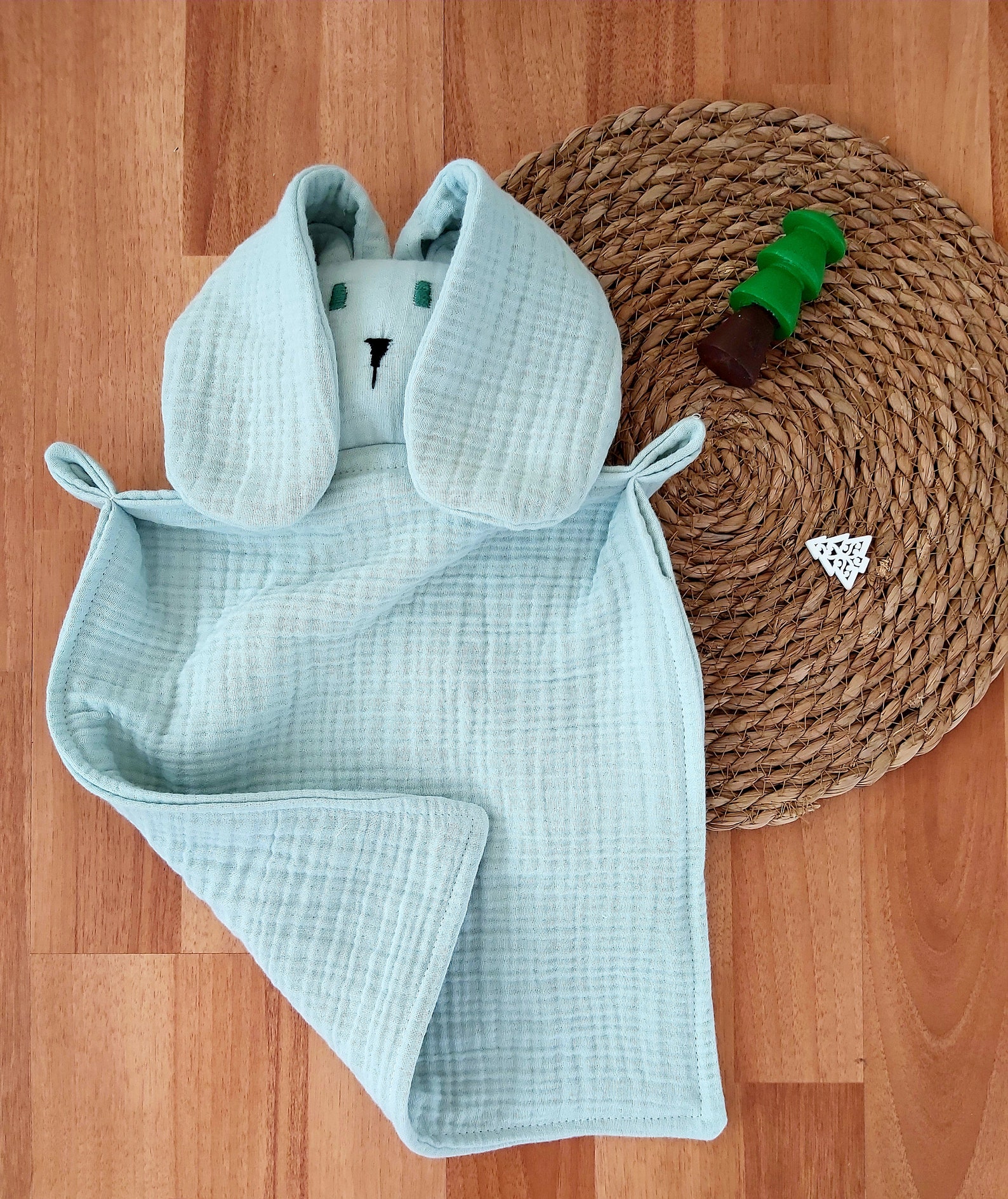 Muslin Baby Comforter Baby Lovey Muslin Bunny Comforter Etsy