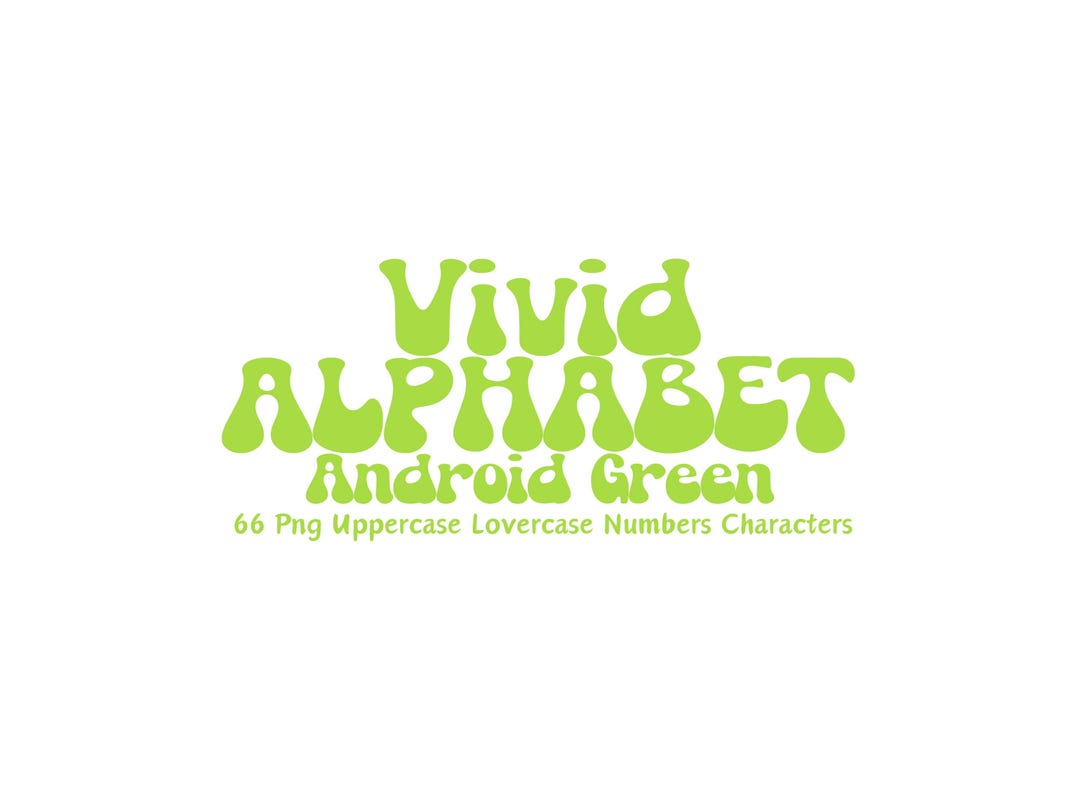 Vivid Android Green Alphabet Commercial Use Print on Demand Pod, Green ...