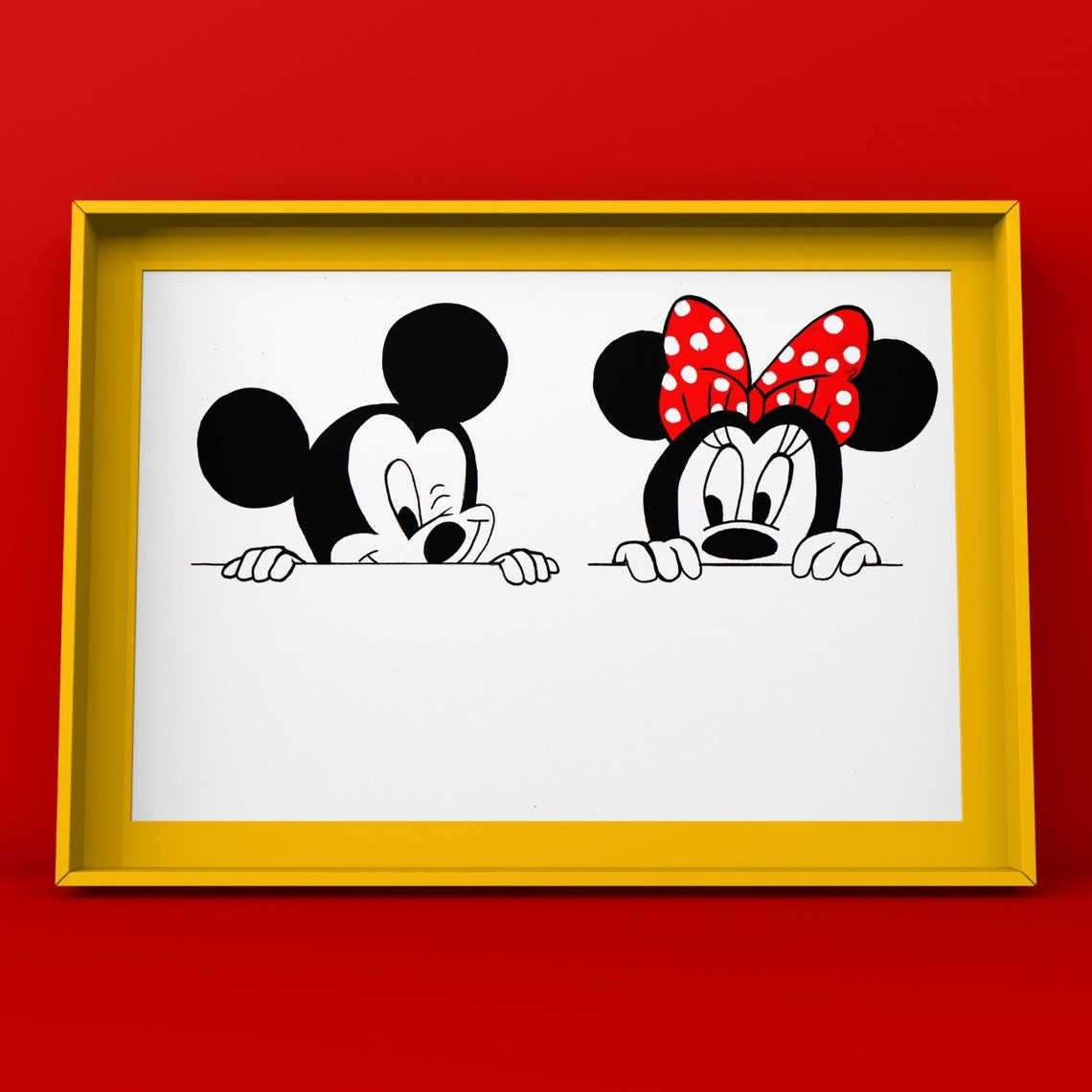 Mickey &amp; Minnie Mouse Watercolour Print FREE PERSONALISATION - Etsy