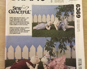 McCall’s Crafts 6369 Pokey & Pauline Piglet Doll Pattern by Sew Graceful