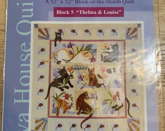 Java House Quilts CAT ACATEMY Block 5 Thelma & Louise Pattern by Karen Brow