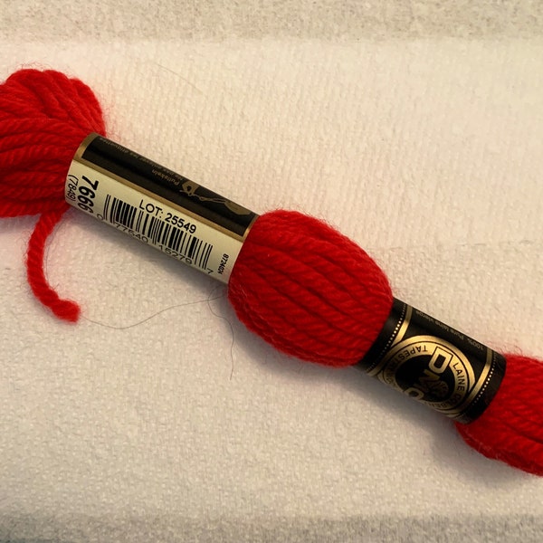 DMC Wool Tapestry Embroidery Thread Color 7666 (7849) Light Red