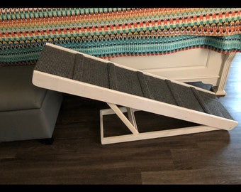 16"x48" Adjustable Pet Ramp – 16", 20", and 24" Heights, No Rails, traction bumps, For Large Dogs (125lbs+), Rubber Feet, Safe Sturdy Design