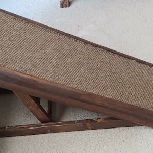 Adjustable Folding Pet Ramp – 10&quot;x40&quot;, 16&quot; and 20&quot;  adjustable Heights – Small to Medium Dogs, Wood & Carpet,  Folds Flat for Storage