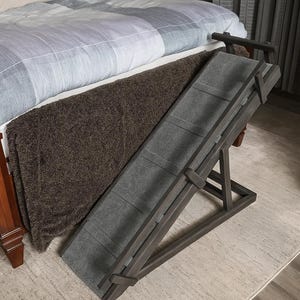 12"x52" Adjustable Pet Ramp – 20", 24", 28" Heights, Side & End Rails, Rubber Feet – For Small to Medium Dogs, Safe and Sturdy Design