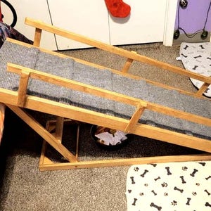 12"x48" Adjustable Pet Ramp with Side Rails – 16", 20", and 24" Heights, Ramp for Dogs and Cats, Traction Bumps, Non-Slip Rubber Feet