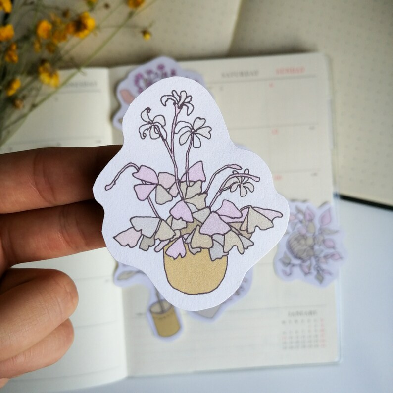 plant stickers aesthetic flower journal sticker pack etsy