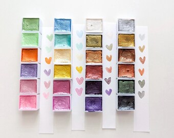 Shimmer Watercolour Paints | 6 Pearlescent Pigment per Set (3g Each)
