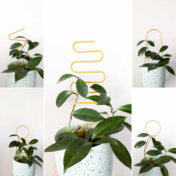 Gold colour plant trellis, Indoor plant support, Plant climber trellis, Plant support metal stake, Houseplant accessory decor gift