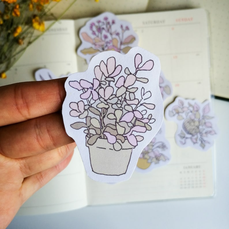 plant stickers aesthetic flower journal sticker pack etsy