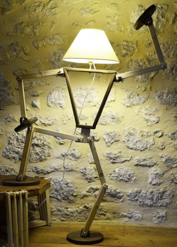 Mann Figurierte Holzlicht Holz Lampenschirm Coole Design Etsy