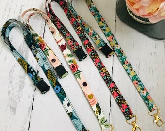 Rifle Paper Co Garden Party lanyard/Pretty lanyard/Key lanyard/Fabric lanyard/Mask holder