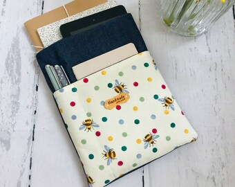 Emma Bridgewater handmade book sleeve, book cover, bag storage, journal cover, iPad case, E-reader case, tablet sleeve, handbag storage