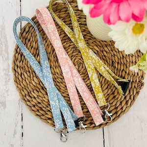 Liberty Of London fabric lanyard, Key lanyard, ID holder, Work Pass holder, Bright Lanyard, Teacher Gift,