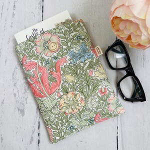 William Morris fabric book sleeve, iPad cover, iPad case, kindle sleeve, tablet cover, book cover, journal cover, book protector