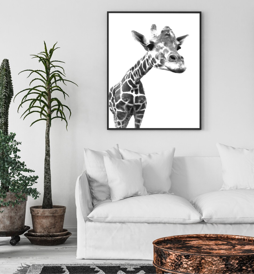 Beautiful Giraffe Animal Black and White Patterns Print - Etsy