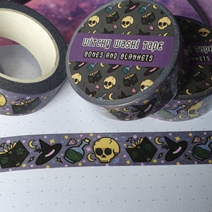 Witchy Washi Tape | Magical witch Pastel Goth decorative tape | Bullet Journal | Spooky Halloween Stationery