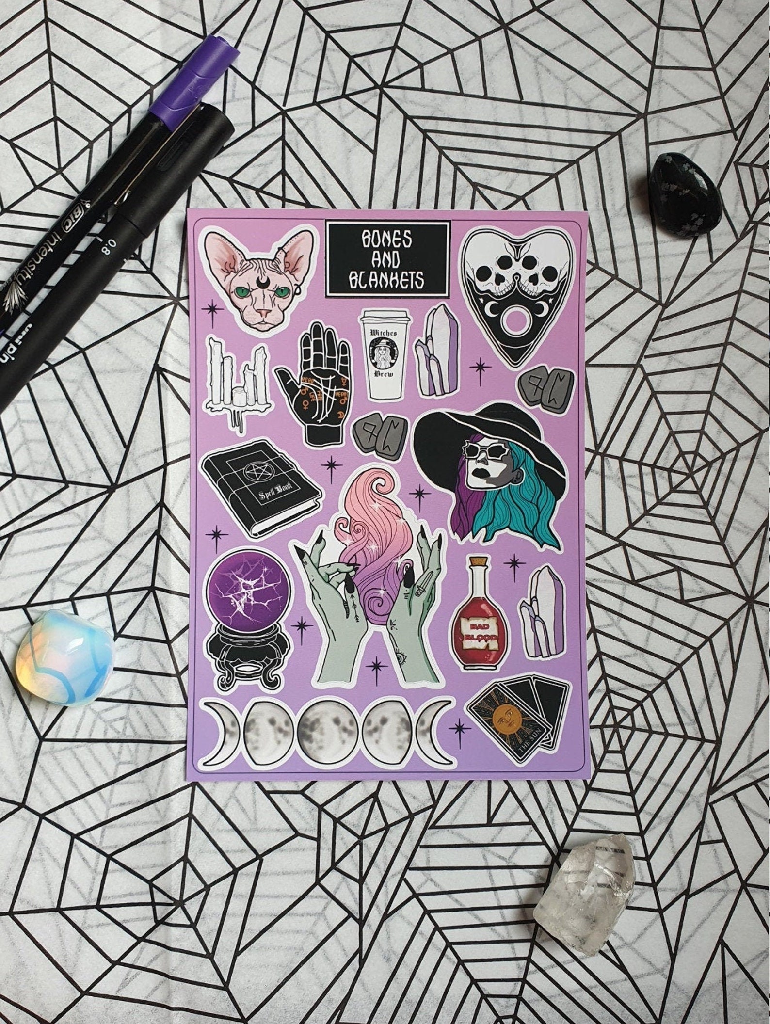 Witch Sticker Sheet Witchy Stickers Planner Stickers Etsy