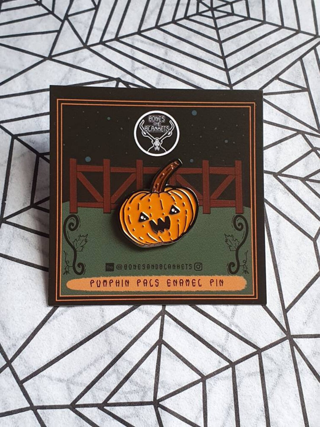 Pumpkin Pal Enamel Pin Spooky Cute Kawaii Jack O'lantern Pin Badge ...