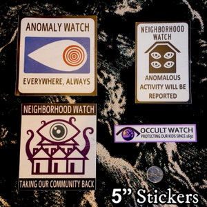 Neighborhood Anomaly Watch Sticker Set (5") [Vinyl, Die-Cut]