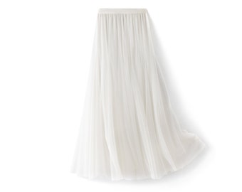 White Tulle Skirt | Wedding Skirt | Maxi Tulle Skirt | Midi Tulle Skirt