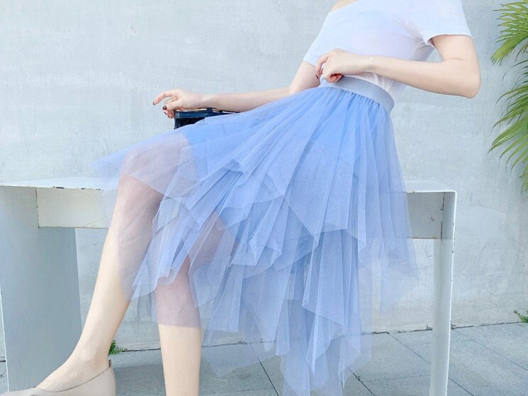 Handkerchief Hemline Skirt Asymmetric Tiered Tulle Skirt - Etsy