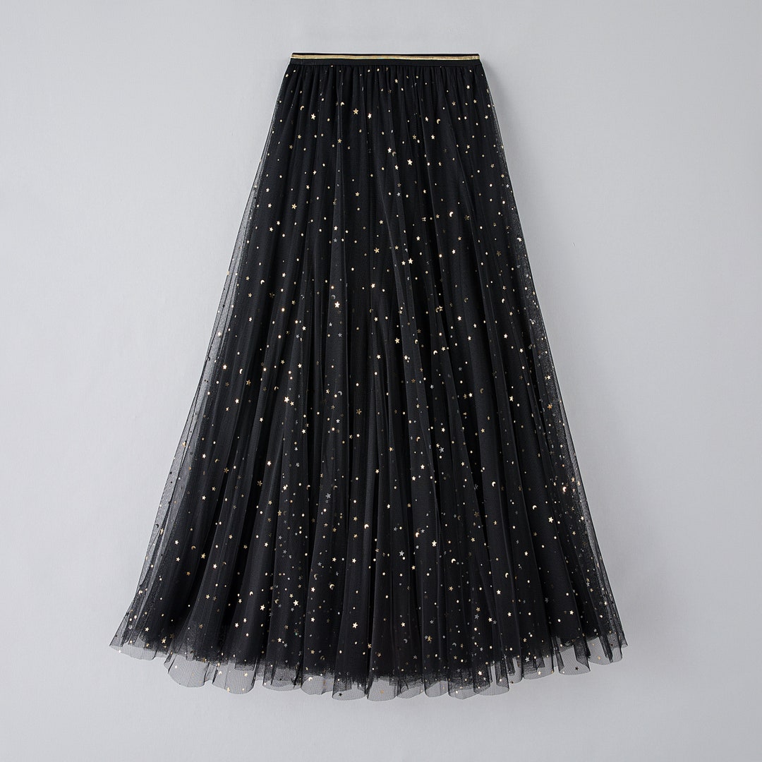 Celestial Tulle Skirt Star Moon Embellished Tulle Skirt - Etsy