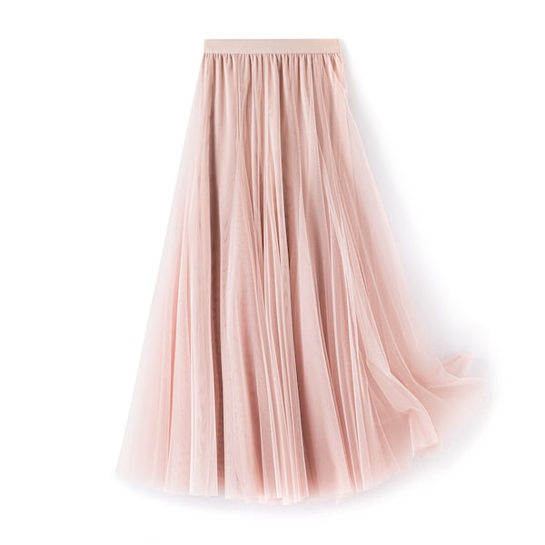 Pink Tulle Maxi Skirt  | Midi Tulle Skirt | Bridesmaid Skirt
