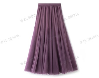 Heather Purple Midi Tulle Skirt | Tulle Midi Skirt | Bridesmaid Tulle Skirt | Plus Size Tulle Skirt