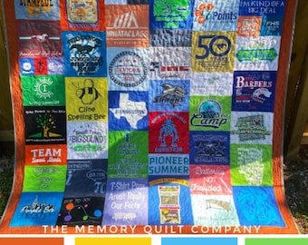 Custom Memory Quilt // Custom t-shirt quilt // T-shirt Quilt // Memory Blanket // Bereavement Quilt  (150 DEPOSIT)