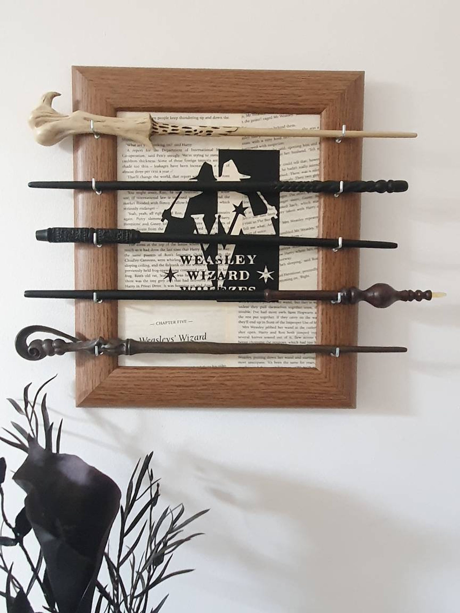 Harry Potter inspired wall hanging or free standing wand Etsy